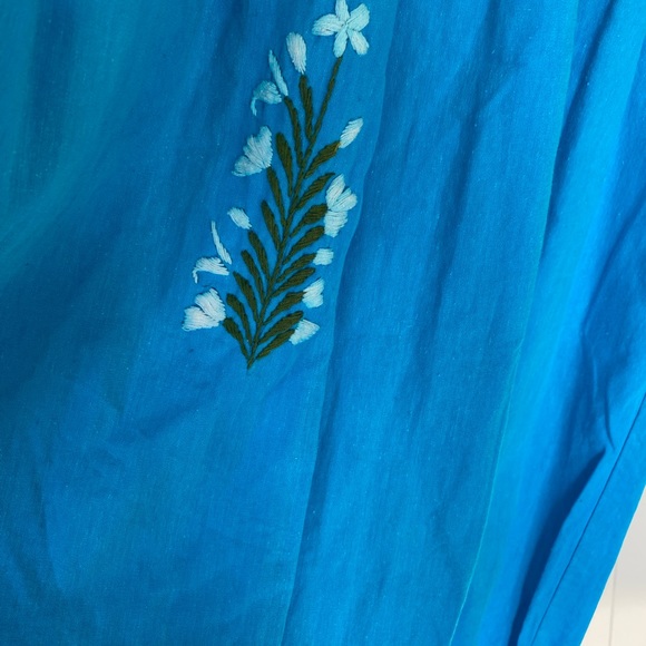 Vintage bright blue, hand made embroidered dress - Picture 5 of 5